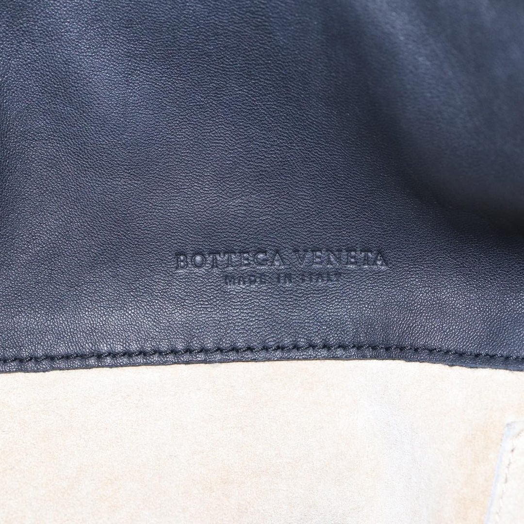 Bottega veneta INTRECCIATO Shoulder Bag Leather Black Auth ki4752