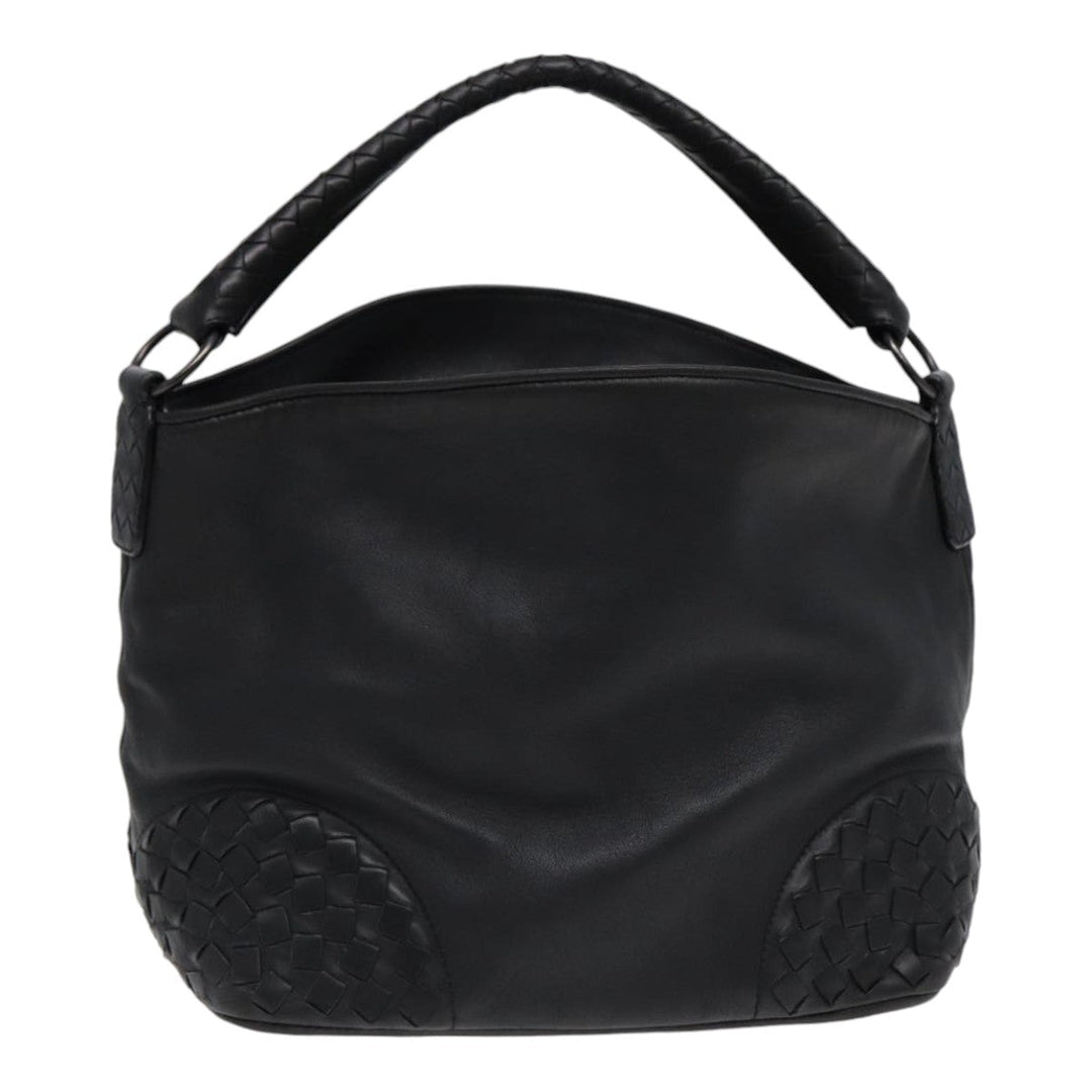 Bottega veneta INTRECCIATO Shoulder Bag Leather Black Auth ki4752