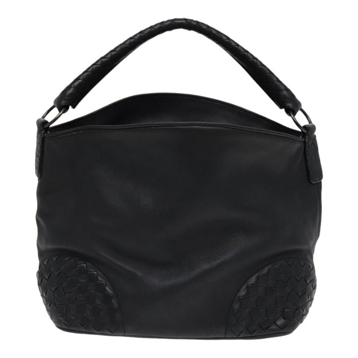 Bottega veneta INTRECCIATO Shoulder Bag Leather Black Auth ki4752