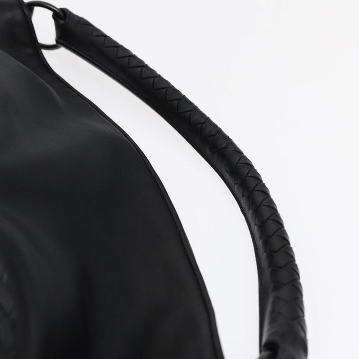 Bottega veneta INTRECCIATO Shoulder Bag Leather Black Auth ki4752