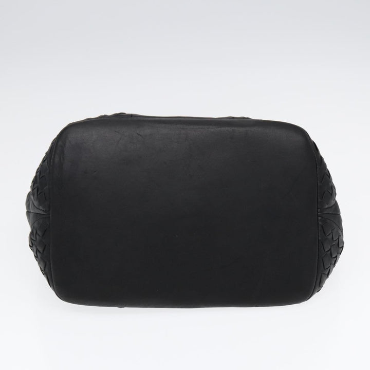 Bottega veneta INTRECCIATO Shoulder Bag Leather Black Auth ki4752