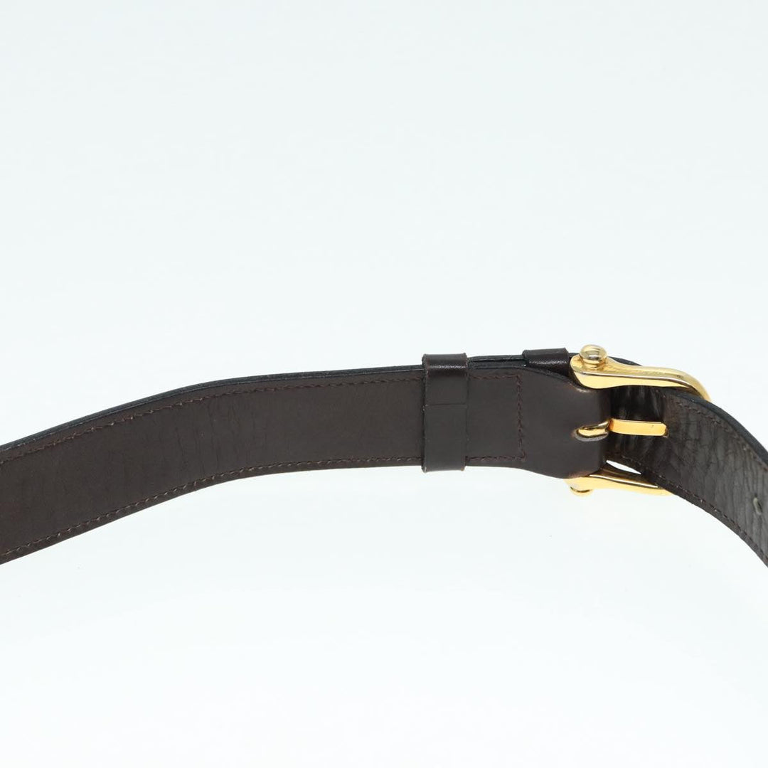 Celine Horse Carriage Shoulder Bag Leather Black Gold Auth ki4823