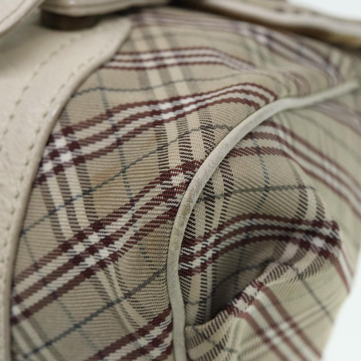 Burberry Nova Check Blue Label Shoulder Bag Canvas Beige Auth ki4854