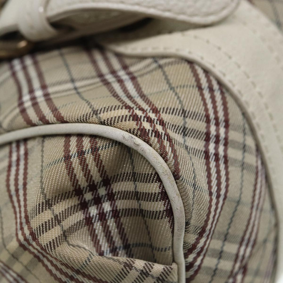 Burberry Nova Check Blue Label Shoulder Bag Canvas Beige Auth ki4854