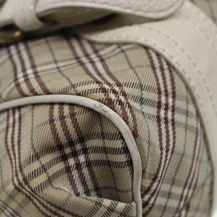 Burberry Nova Check Blue Label Shoulder Bag Canvas Beige Auth ki4854