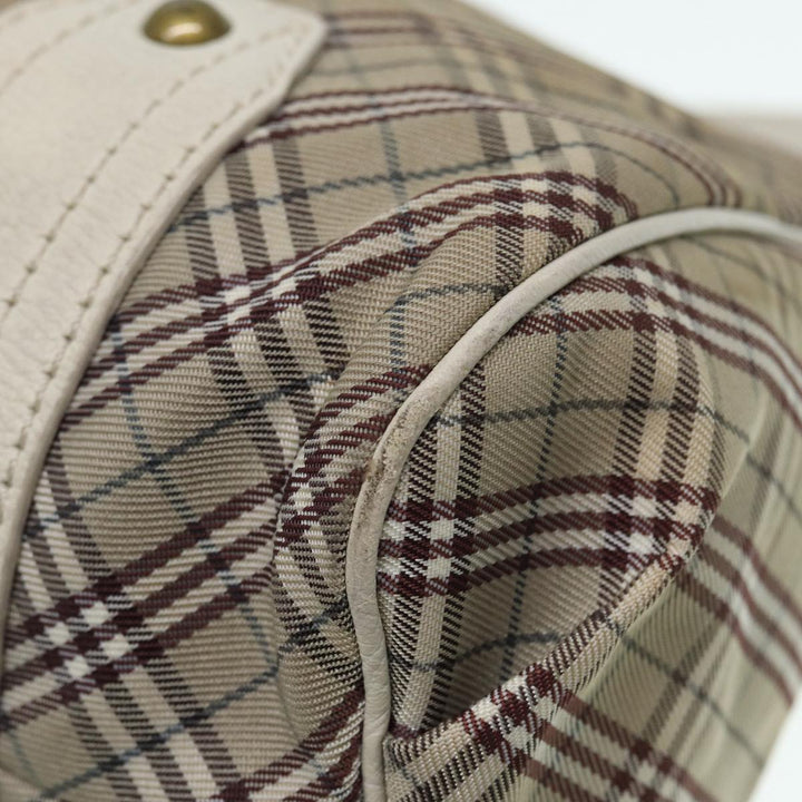 Burberry Nova Check Blue Label Shoulder Bag Canvas Beige Auth ki4854