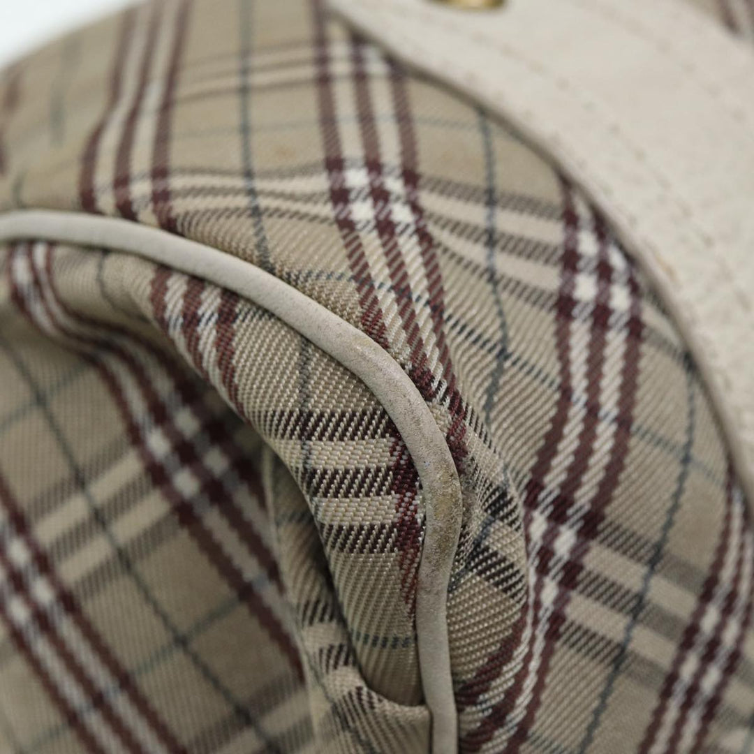 Burberry Nova Check Blue Label Shoulder Bag Canvas Beige Auth ki4854