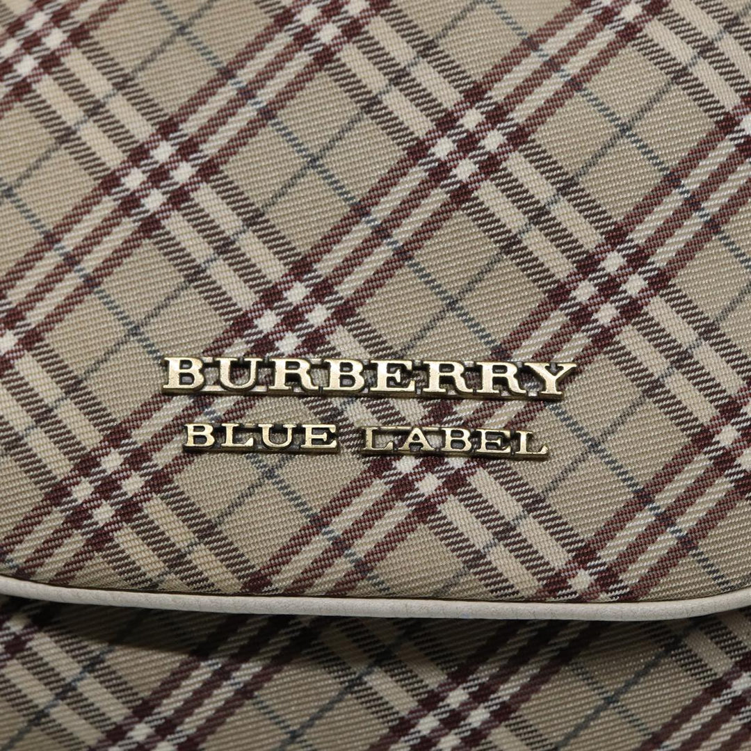 Burberry Nova Check Blue Label Shoulder Bag Canvas Beige Auth ki4854