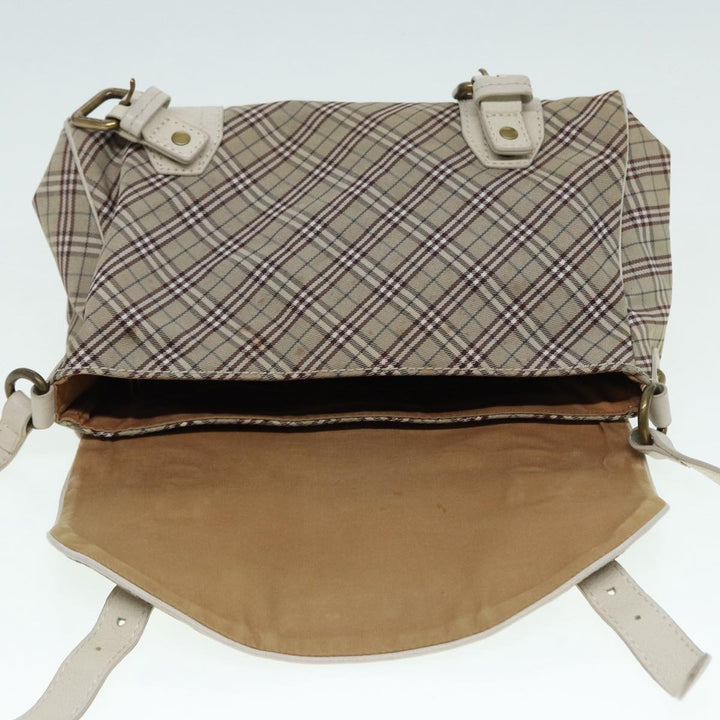 Burberry Nova Check Blue Label Shoulder Bag Canvas Beige Auth ki4854