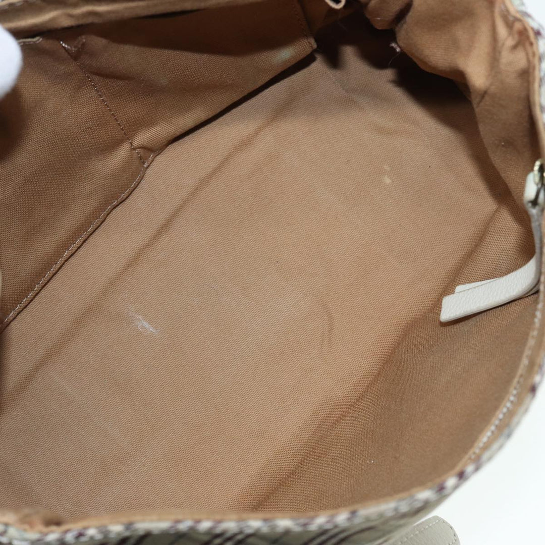Burberry Nova Check Blue Label Shoulder Bag Canvas Beige Auth ki4854