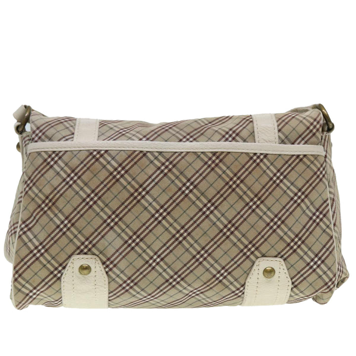 Burberry Nova Check Blue Label Shoulder Bag Canvas Beige Auth ki4854