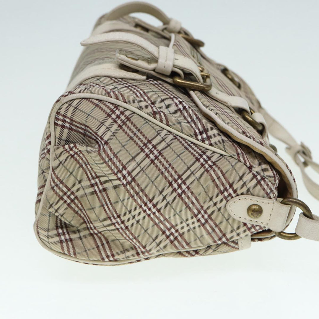 Burberry Nova Check Blue Label Shoulder Bag Canvas Beige Auth ki4854