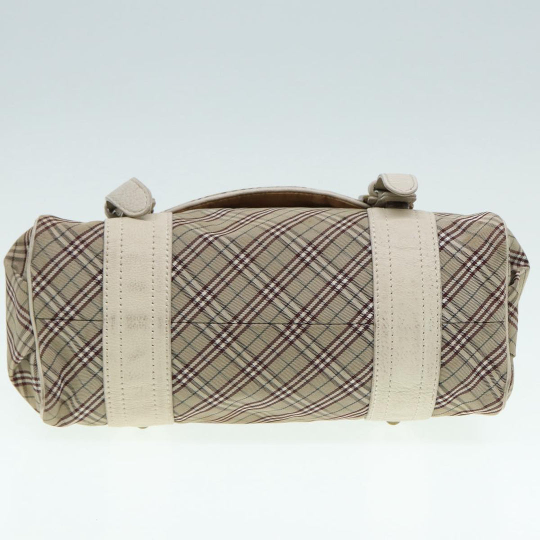 Burberry Nova Check Blue Label Shoulder Bag Canvas Beige Auth ki4854