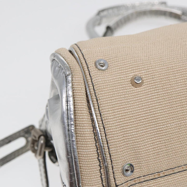 Chloe Paddington Hand Bag Canvas Leather Beige Silver ki4883