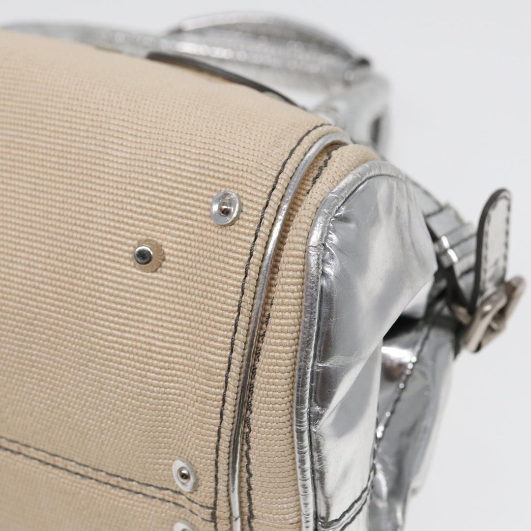 Chloe Paddington Hand Bag Canvas Leather Beige Silver ki4883