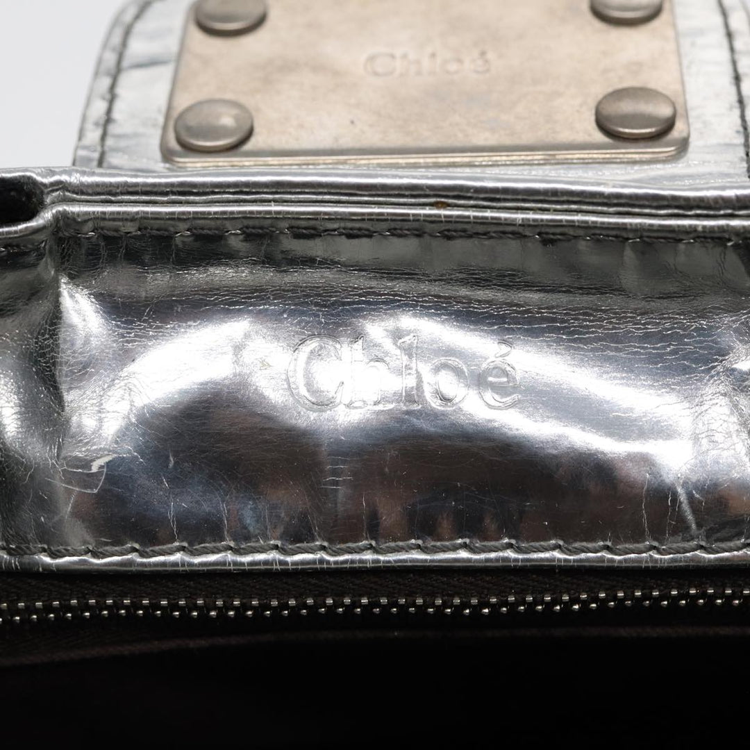 Chloe Paddington Hand Bag Canvas Leather Beige Silver ki4883