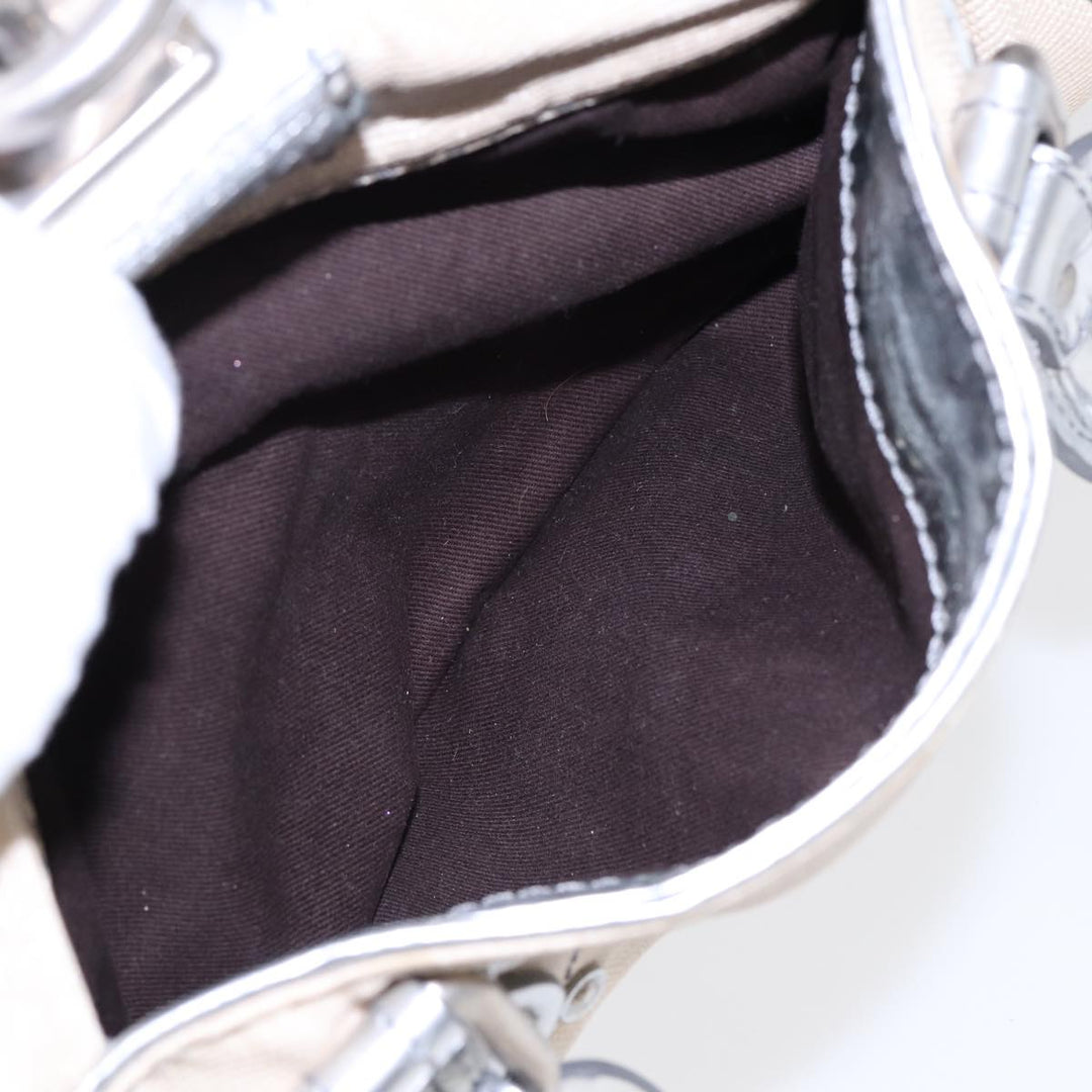 Chloe Paddington Hand Bag Canvas Leather Beige Silver ki4883