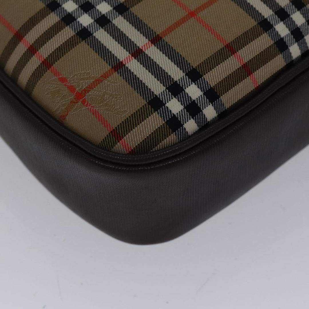 BurberrySs Nova Check Shoulder Bag Canvas Beige Brown Auth ki4917A