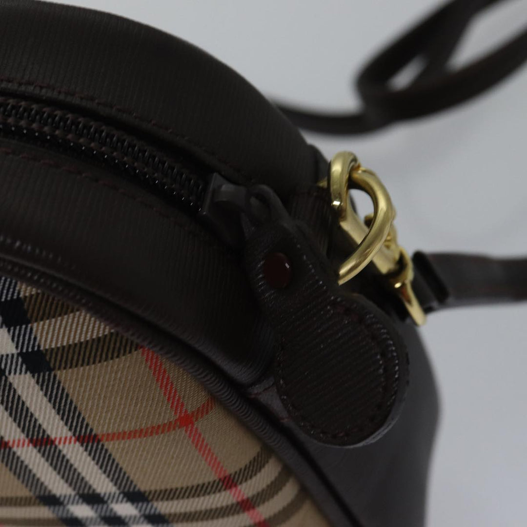 BurberrySs Nova Check Shoulder Bag Canvas Beige Brown Auth ki4917A