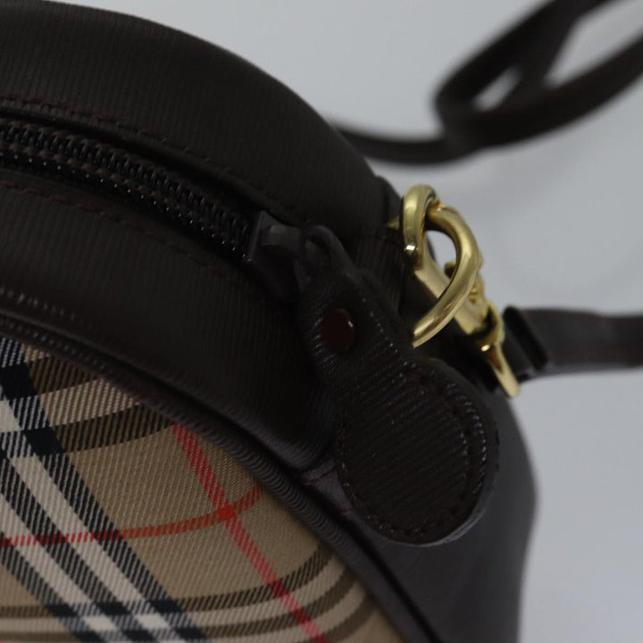 BurberrySs Nova Check Shoulder Bag Canvas Beige Brown Auth ki4917A