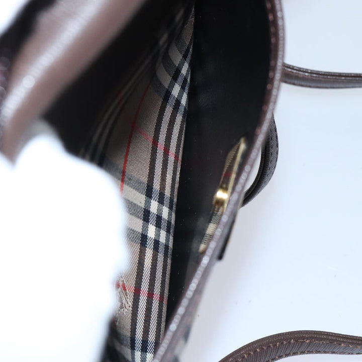BurberrySs Nova Check Shoulder Bag Canvas Beige Brown Auth ki4917A