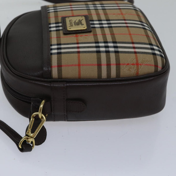 BurberrySs Nova Check Shoulder Bag Canvas Beige Brown Auth ki4917A