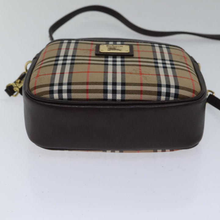 BurberrySs Nova Check Shoulder Bag Canvas Beige Brown Auth ki4917A
