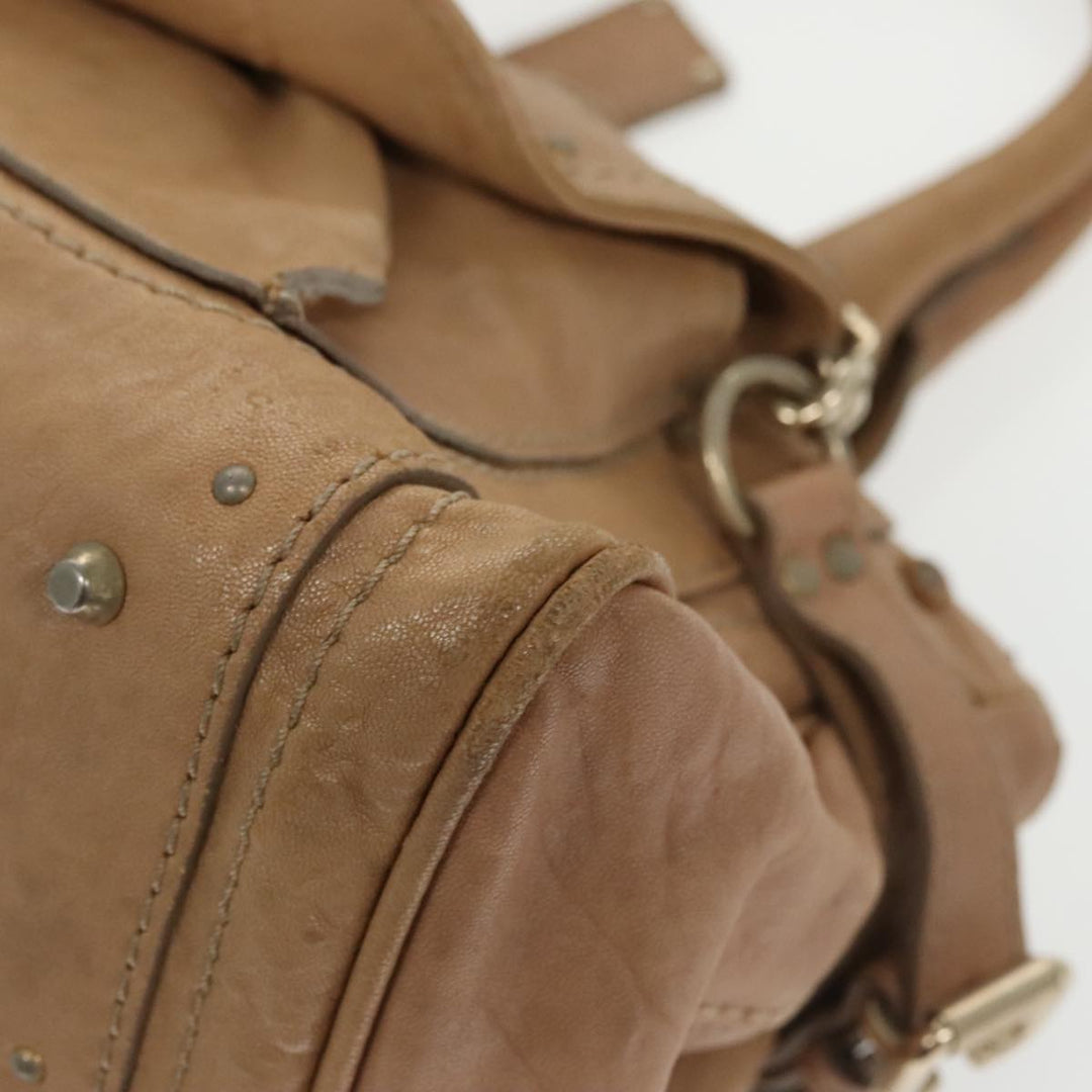 Chloe Paddington Hand Bag Leather 2way Beige ki5127