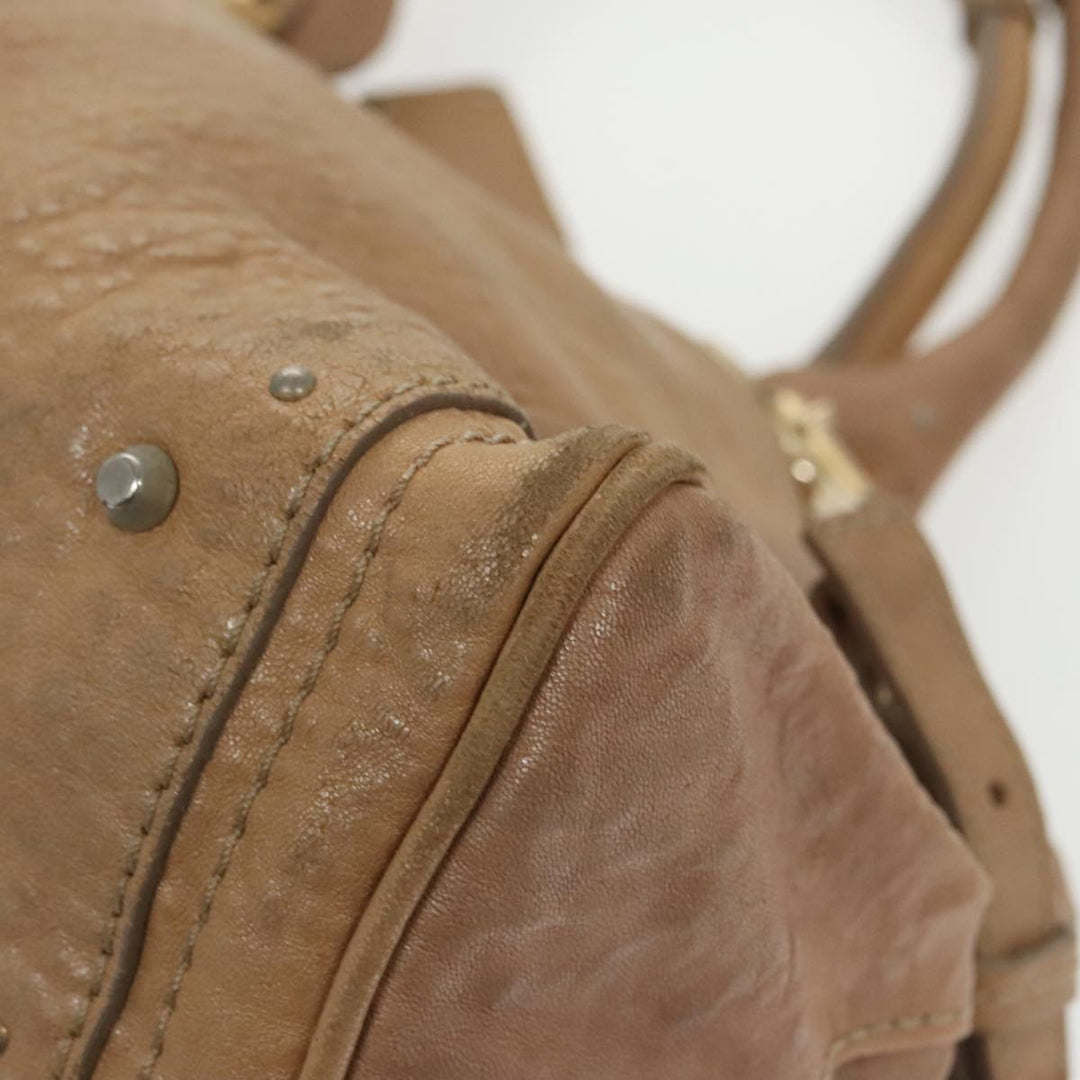 Chloe Paddington Hand Bag Leather 2way Beige ki5127