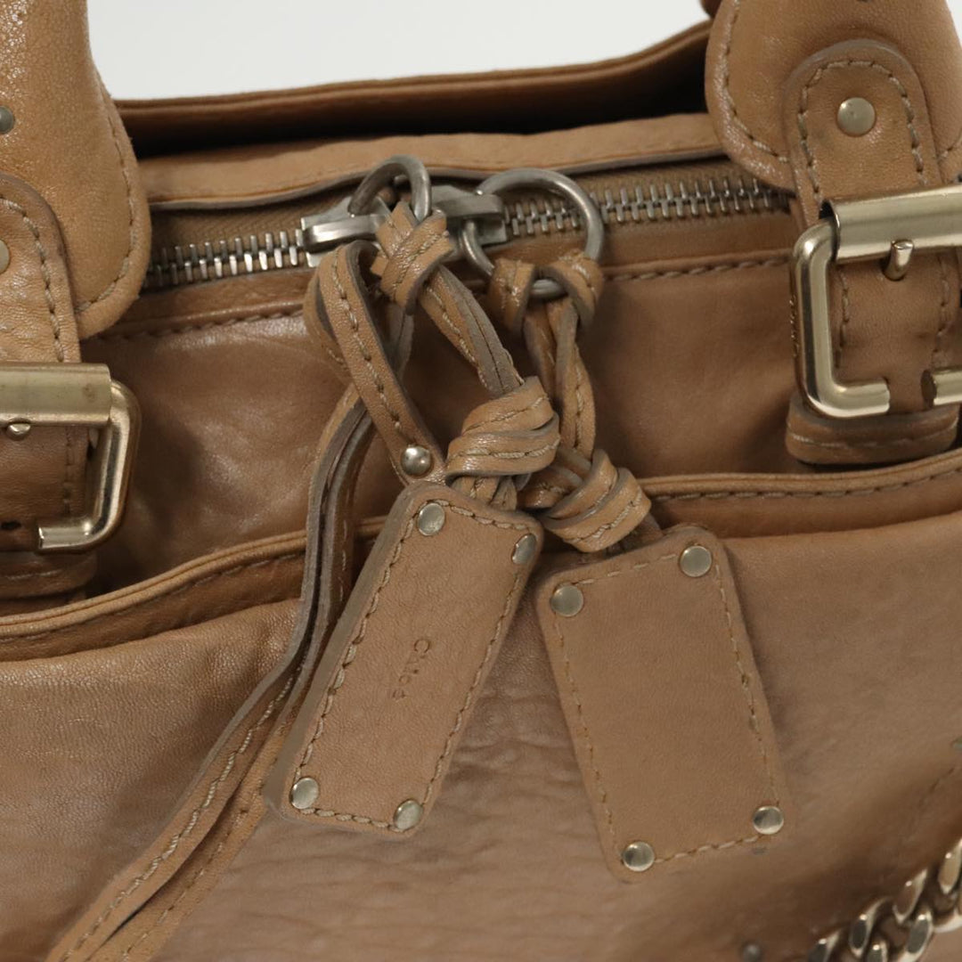 Chloe Paddington Hand Bag Leather 2way Beige ki5127
