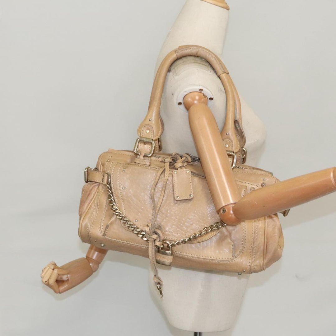 Chloe Paddington Hand Bag Leather 2way Beige ki5127