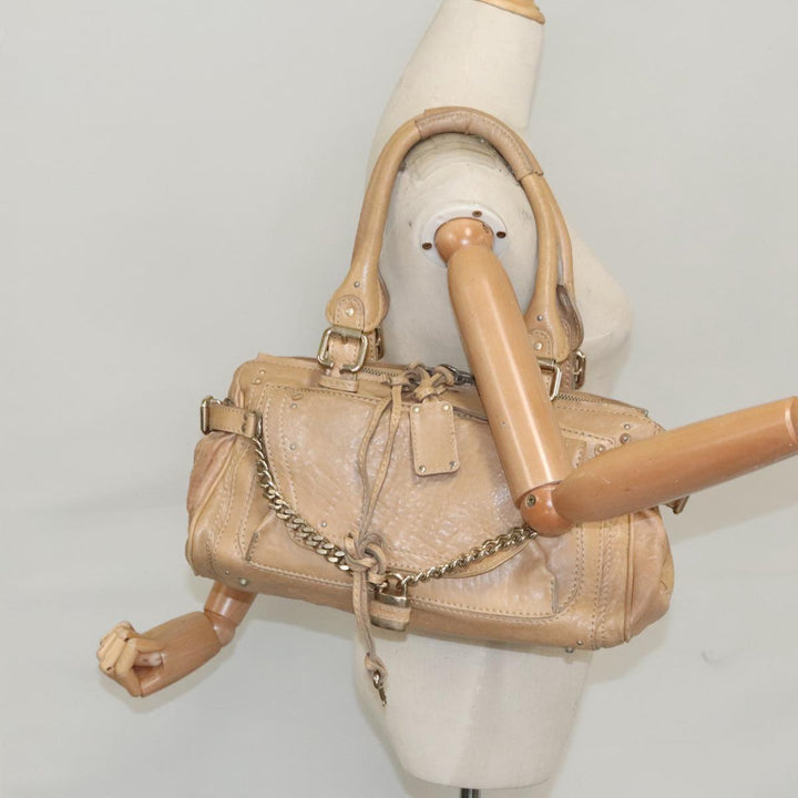 Chloe Paddington Hand Bag Leather 2way Beige ki5127