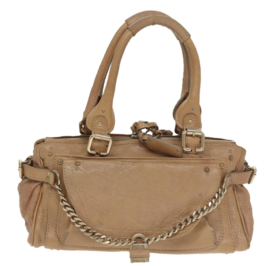 Chloe Paddington Hand Bag Leather 2way Beige ki5127