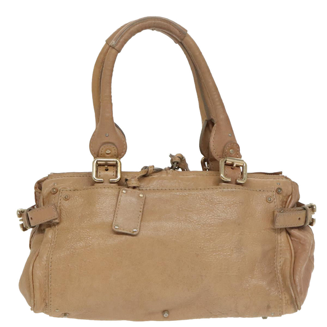 Chloe Paddington Hand Bag Leather 2way Beige ki5127