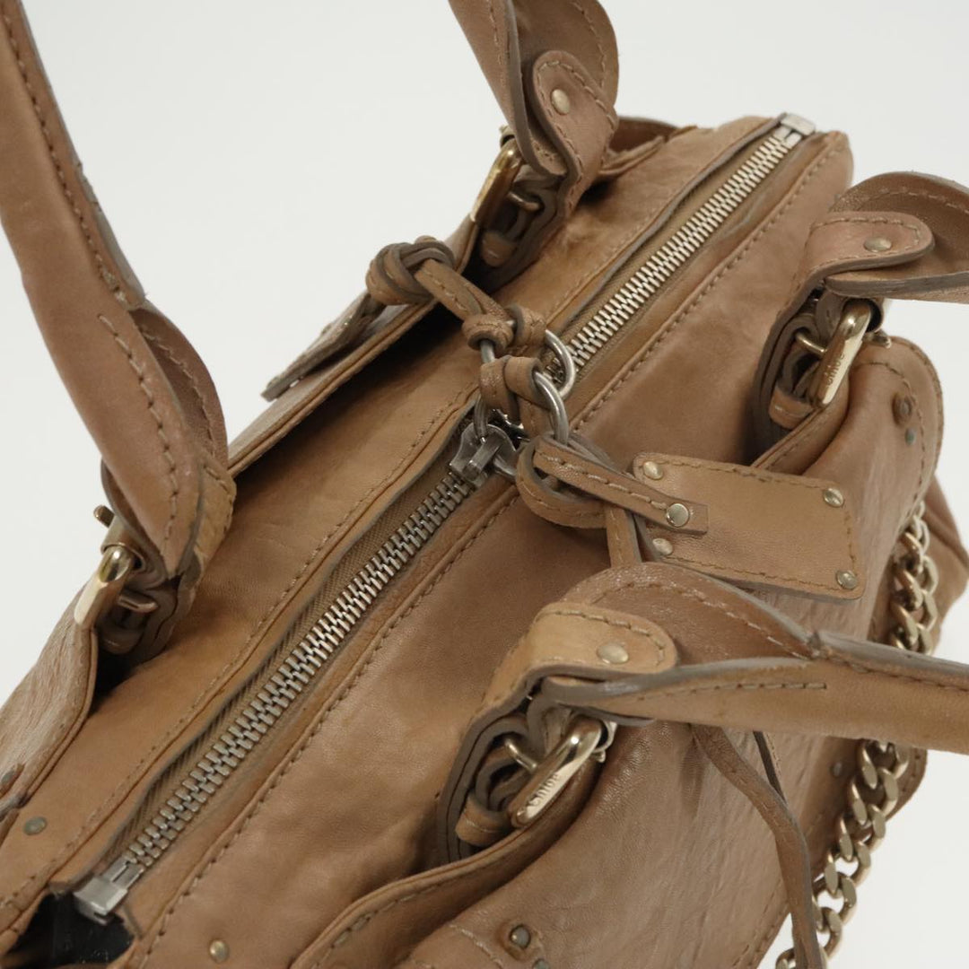 Chloe Paddington Hand Bag Leather 2way Beige ki5127