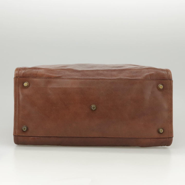 Chloe Victoria Hand Bag Leather 2way Brown ki5149