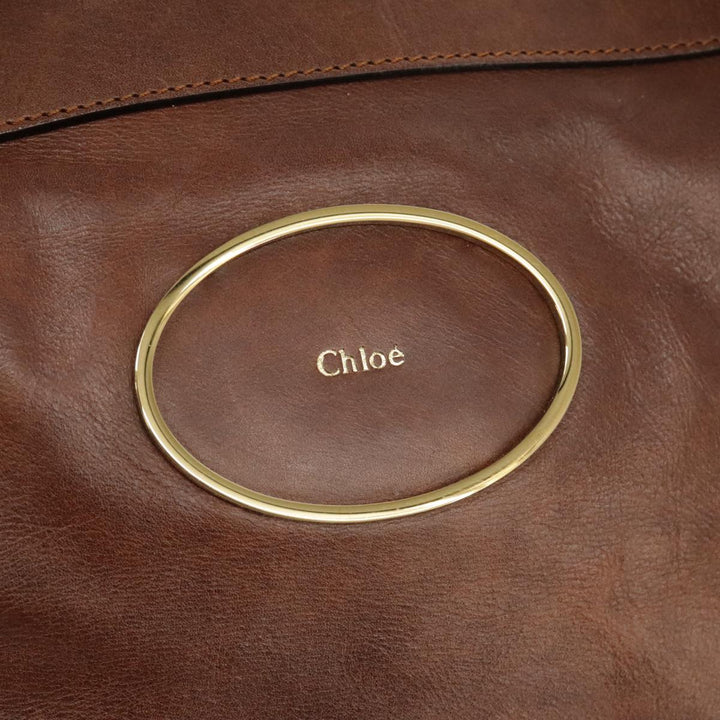 Chloe Victoria Hand Bag Leather 2way Brown ki5149