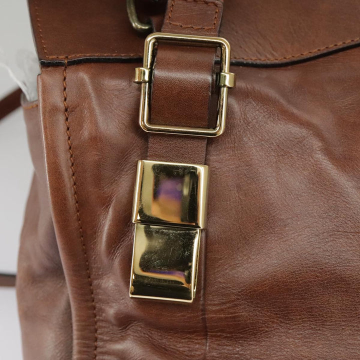 Chloe Victoria Hand Bag Leather 2way Brown ki5149