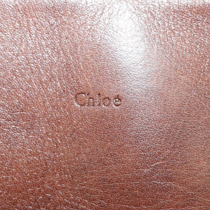 Chloe Victoria Hand Bag Leather 2way Brown ki5149