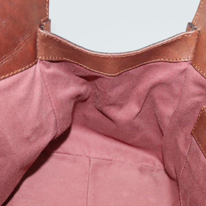 Chloe Victoria Hand Bag Leather 2way Brown ki5149