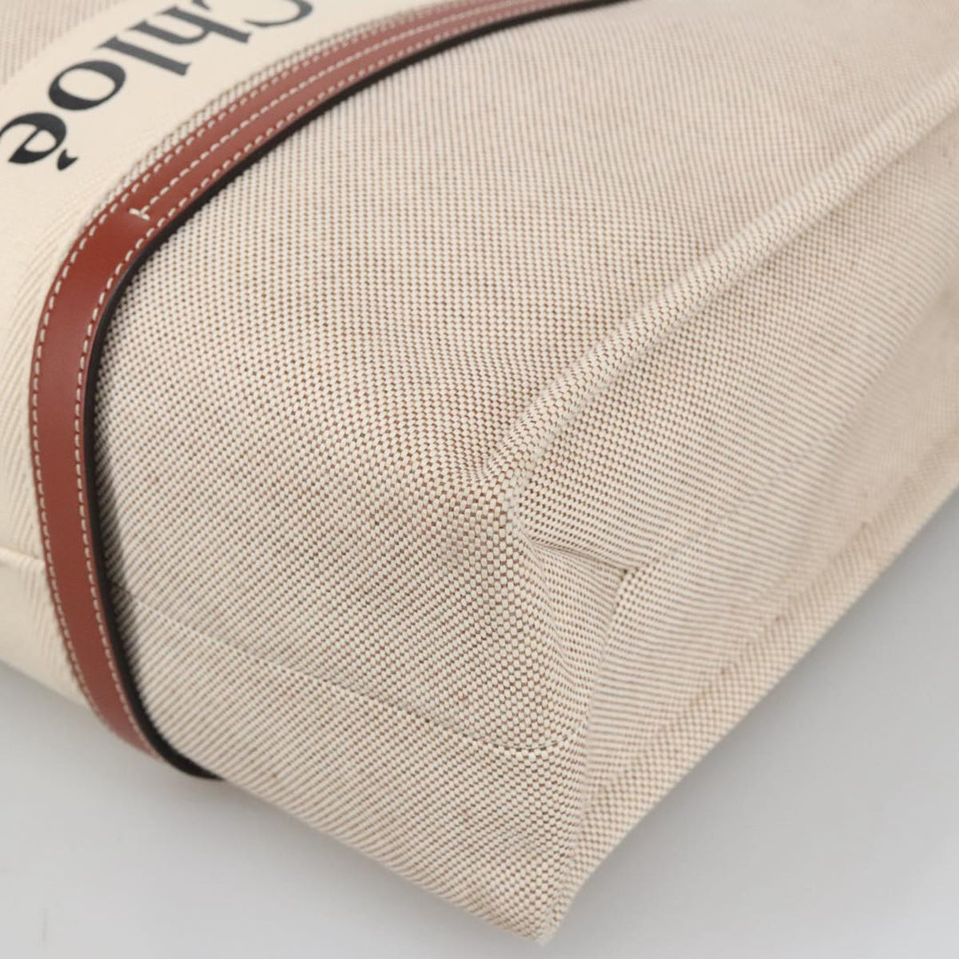 Chloe Tote Bag Canvas Leather Beige Brown ki5211