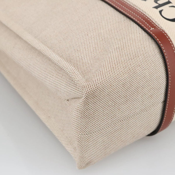 Chloe Tote Bag Canvas Leather Beige Brown ki5211