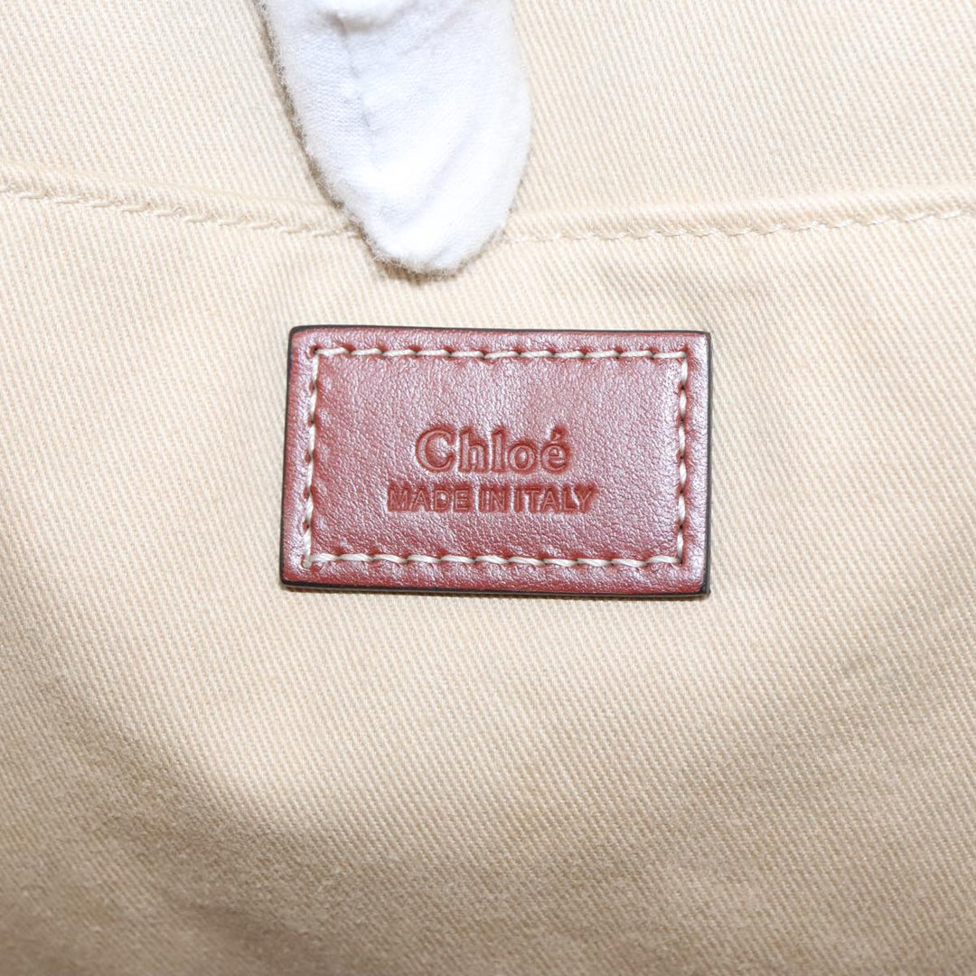 Chloe Tote Bag Canvas Leather Beige Brown ki5211