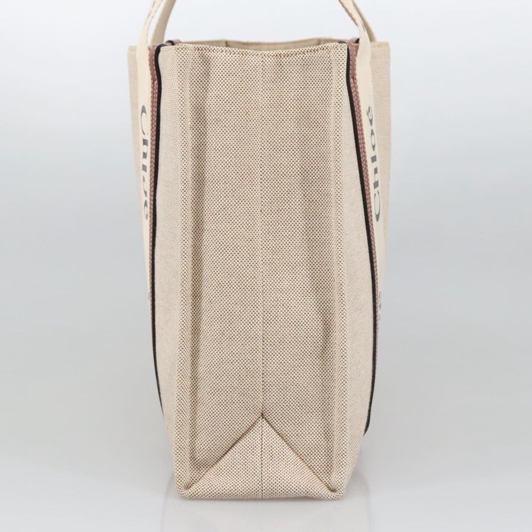 Chloe Tote Bag Canvas Leather Beige Brown ki5211