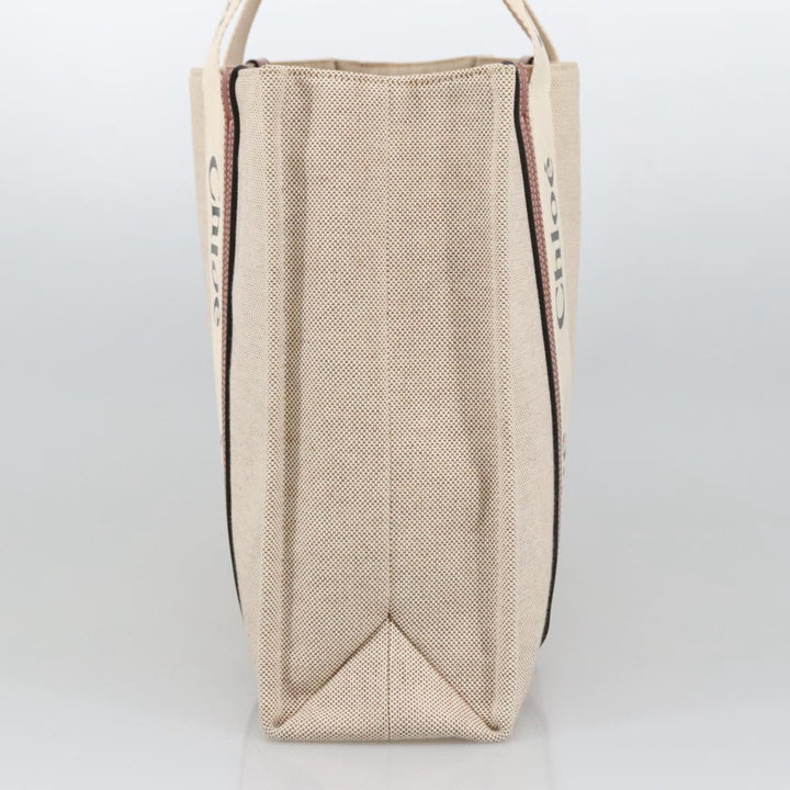 Chloe Tote Bag Canvas Leather Beige Brown ki5211