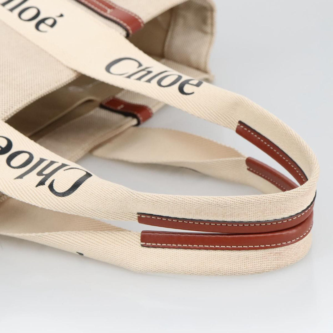 Chloe Tote Bag Canvas Leather Beige Brown ki5211