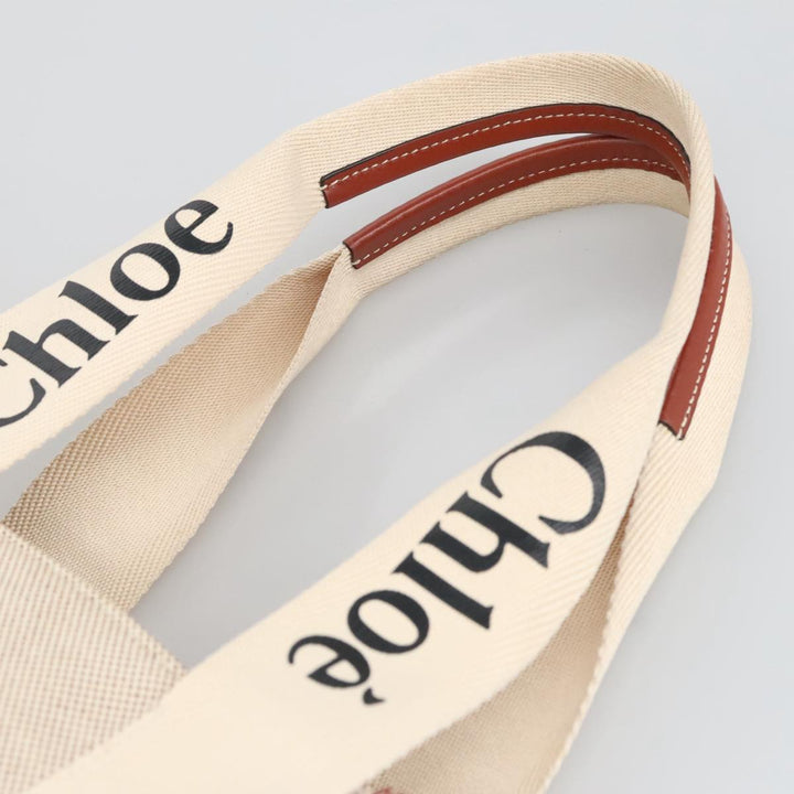 Chloe Tote Bag Canvas Leather Beige Brown ki5211
