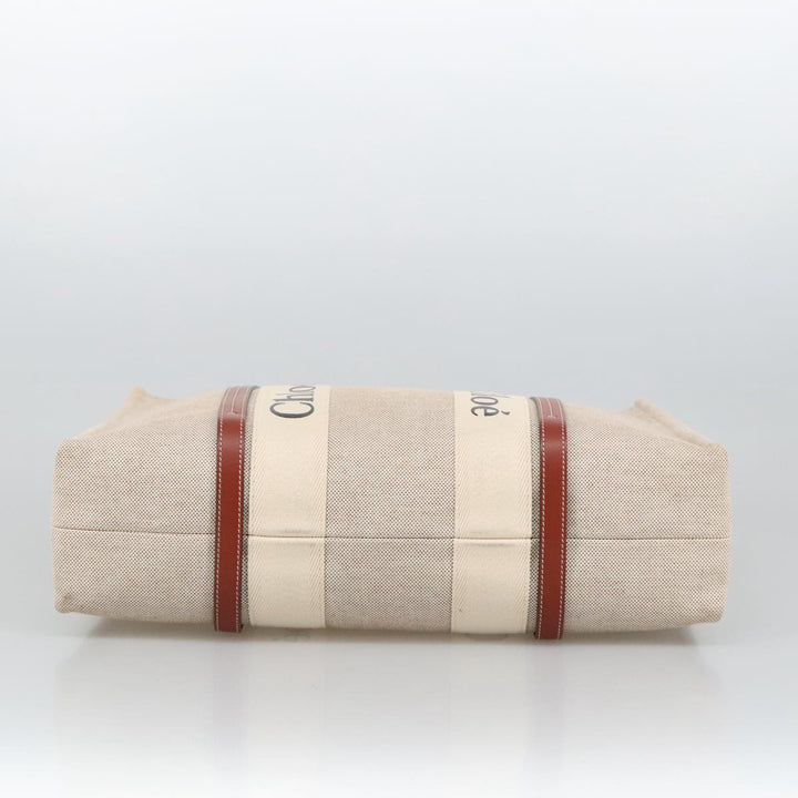 Chloe Tote Bag Canvas Leather Beige Brown ki5211