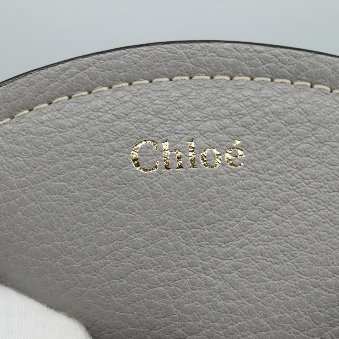 Chloe Darryl Tote Bag Leather Gray Gold ki5336
