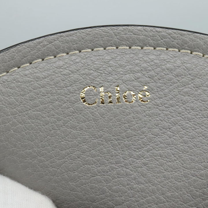 Chloe Darryl Tote Bag Leather Gray Gold ki5336